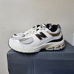 New Balance White Black Gold Women's Athletic Sneakers